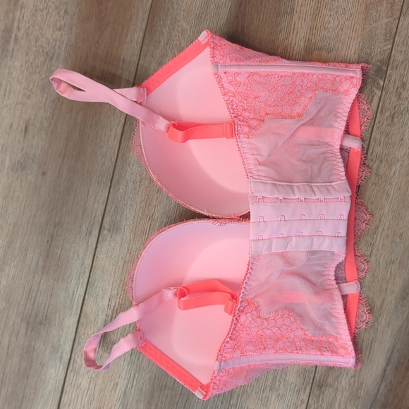 Victoria's Secret Neon Pink Push-Up Bra/Bustier/Corset Top, 34DD - Picture 2 of 8